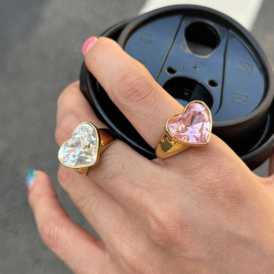Sweet Pink Heart Valentines Ring Gift
