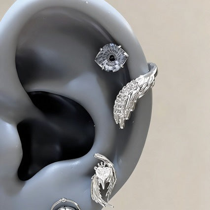 Angel Wing CZ Conch Helix Earrings