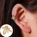 18K Gold No Piercing Cross Ear Cuff Snake Ear Climber