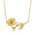 Gold Birthflower Lotus Pendant Spiritual Necklace | JP907