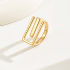 Korean Style E Shaped Open Maze Ring