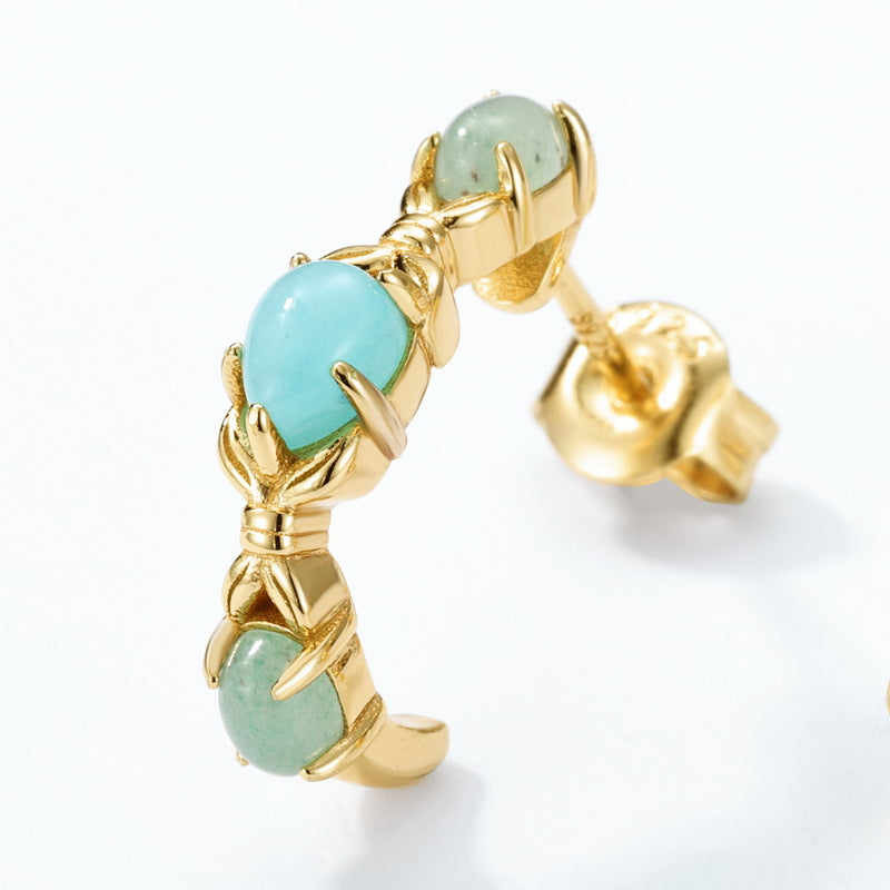 Celestial Tide Amazonite C-Hoop Earrings