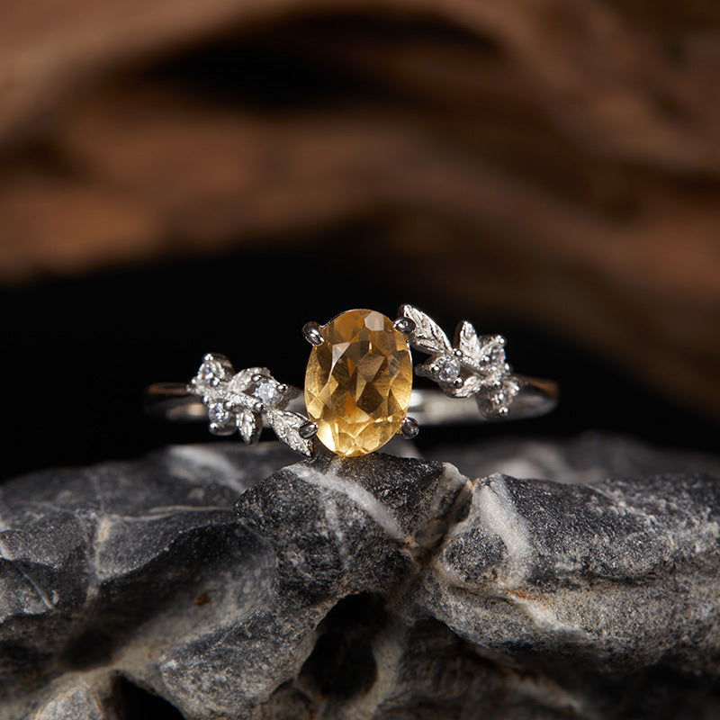 Between The Leaf Citrine Topaz Ring