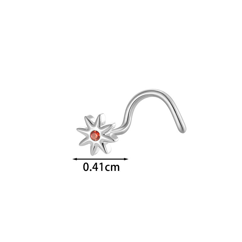 7mm Titanium Rose Sun Nose Screw
