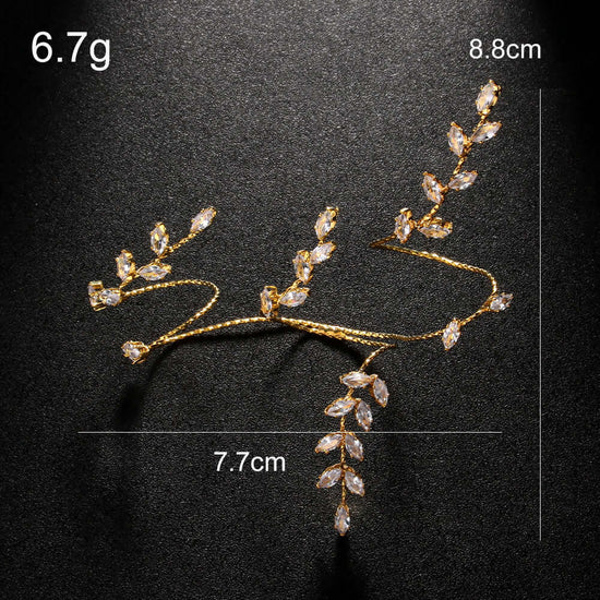 Marquise Leaf Hand Cuff Ring Bracelet