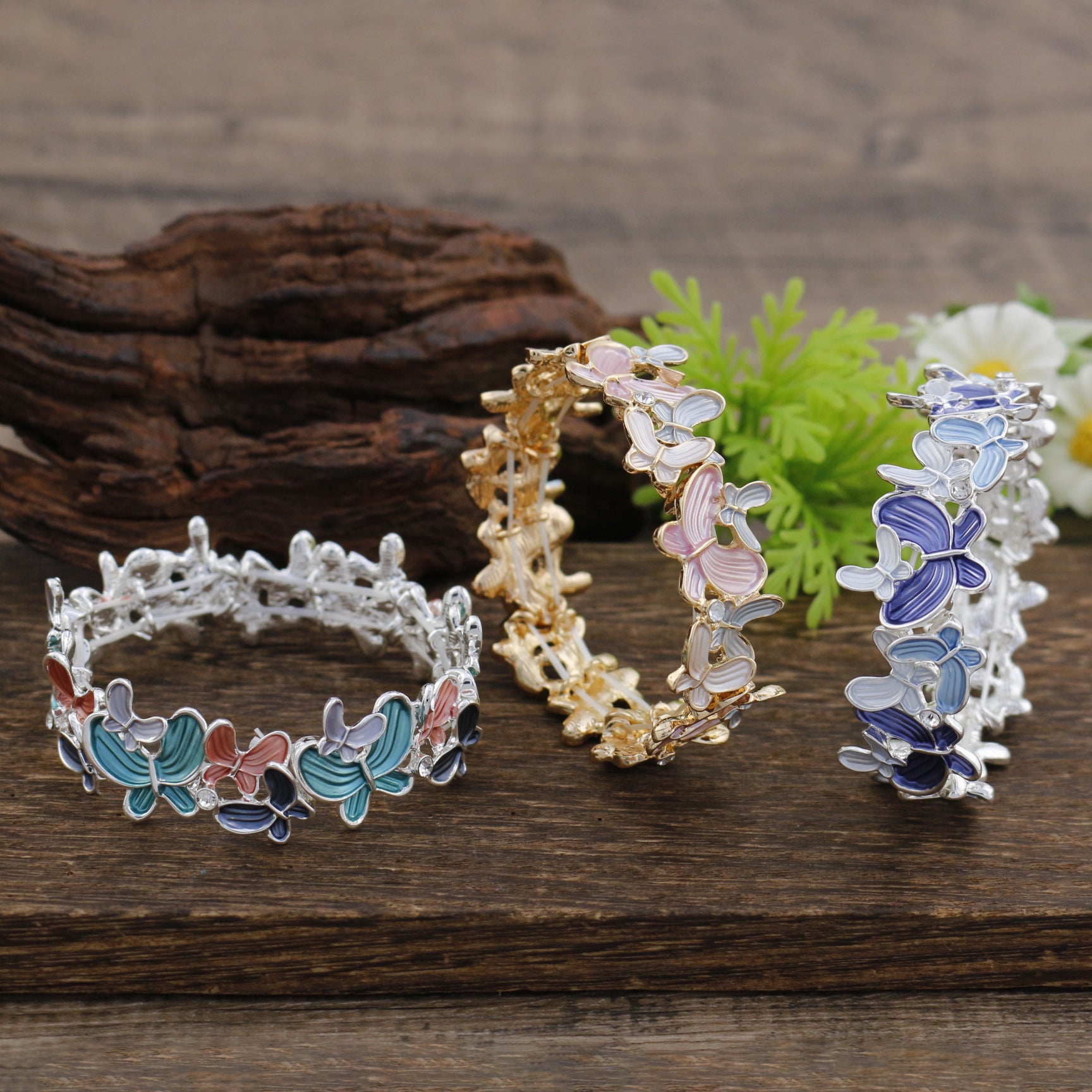 Dancing Butterfly Enamel Handmade Bracelet