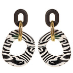 Zebra Stripes Acrylic Large Drop Earrings