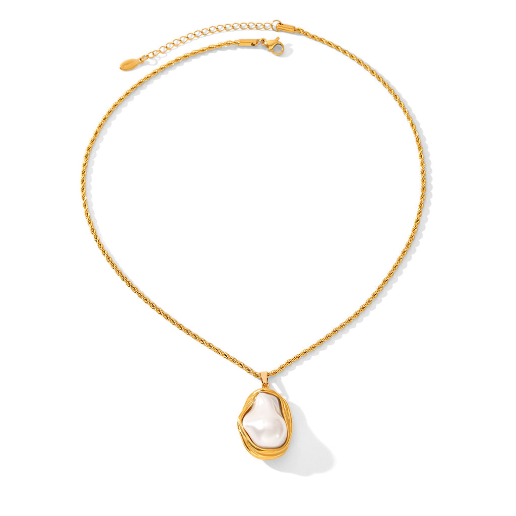 Irregular Peanut Pearl Drop Necklace