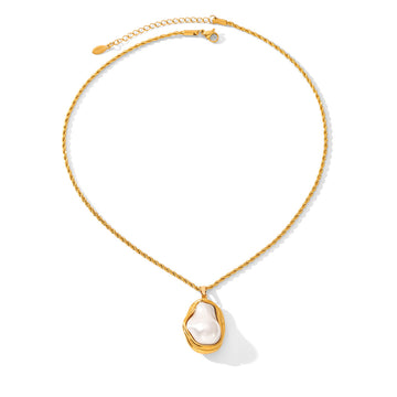 Irregular Peanut Pearl Drop Necklace