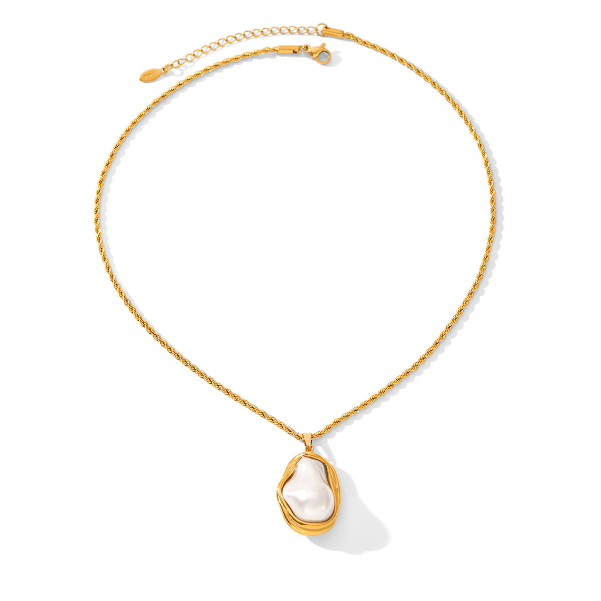 Irregular Peanut Pearl Drop Necklace