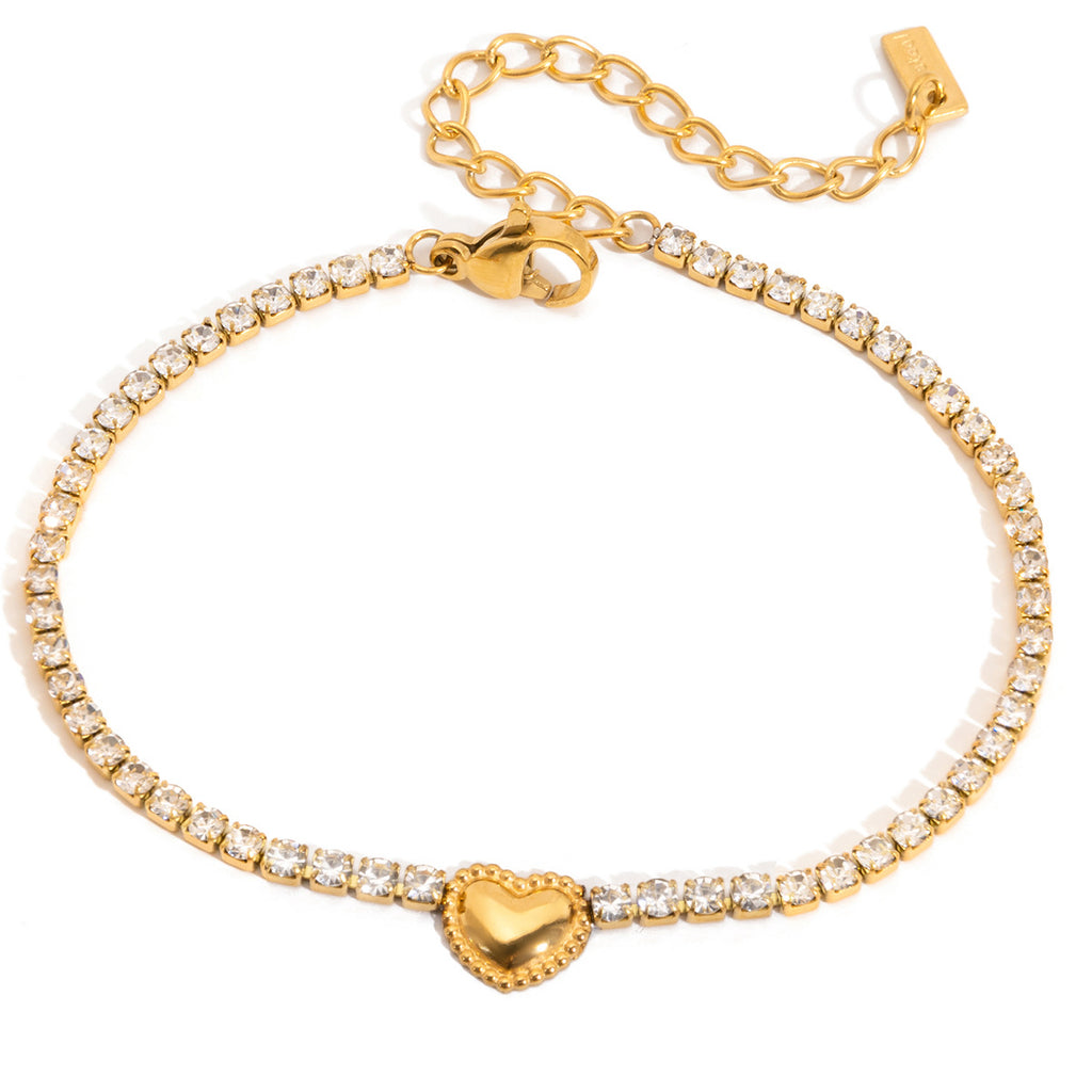 Gold Thin Tennis Bracelet with Bow