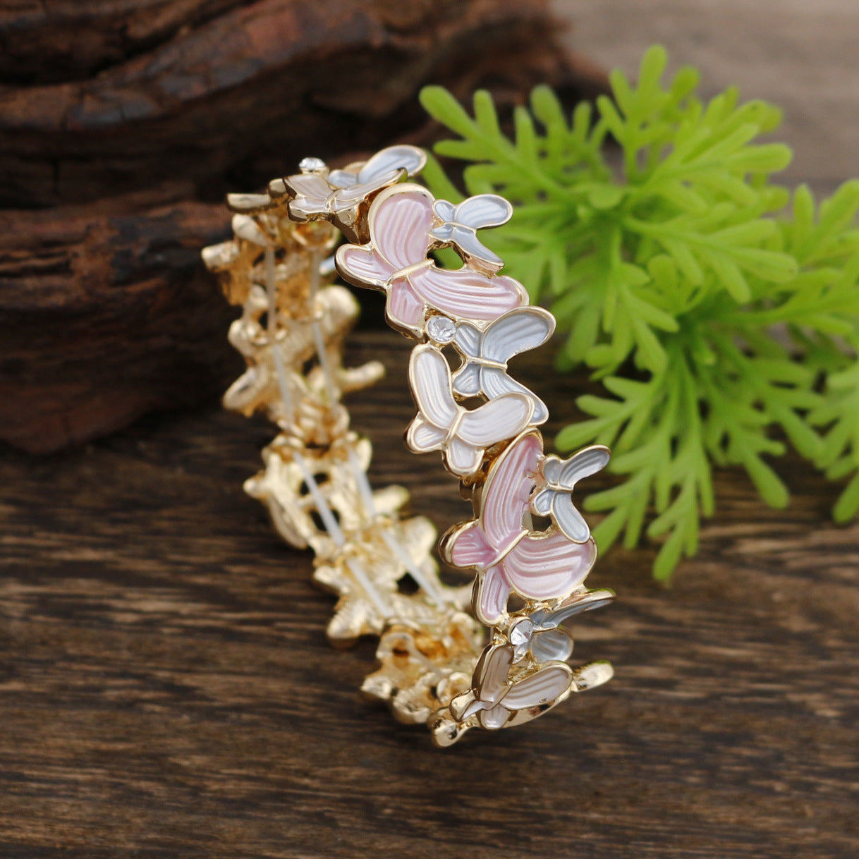 Dancing Butterfly Enamel Handmade Bracelet