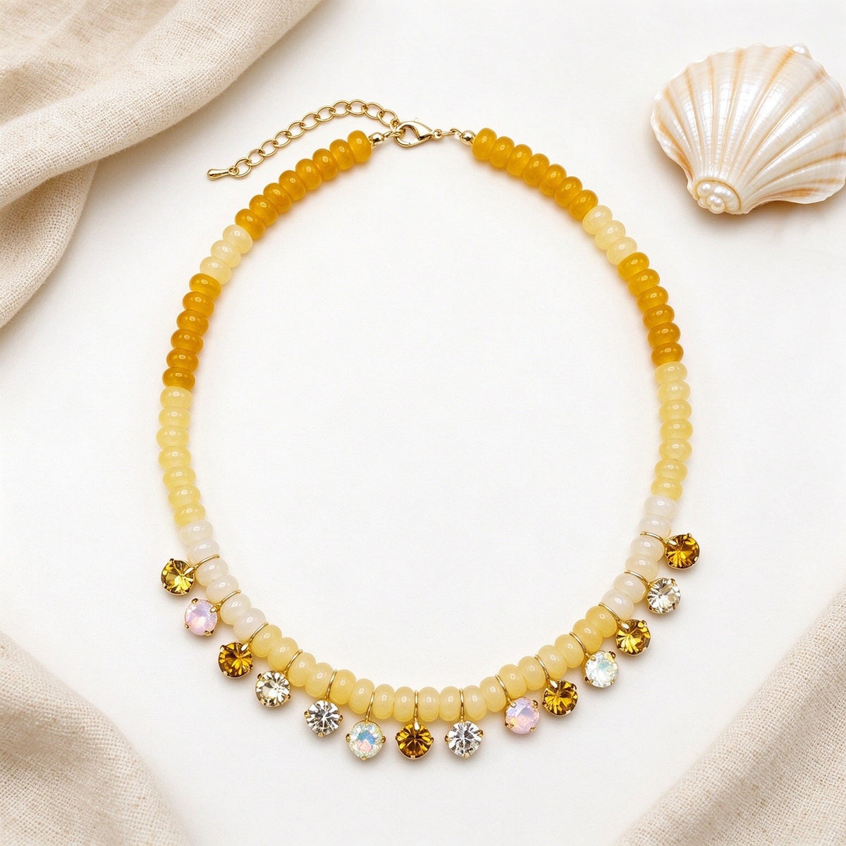 Dopamine Rainbow Gradient Bead Necklace
