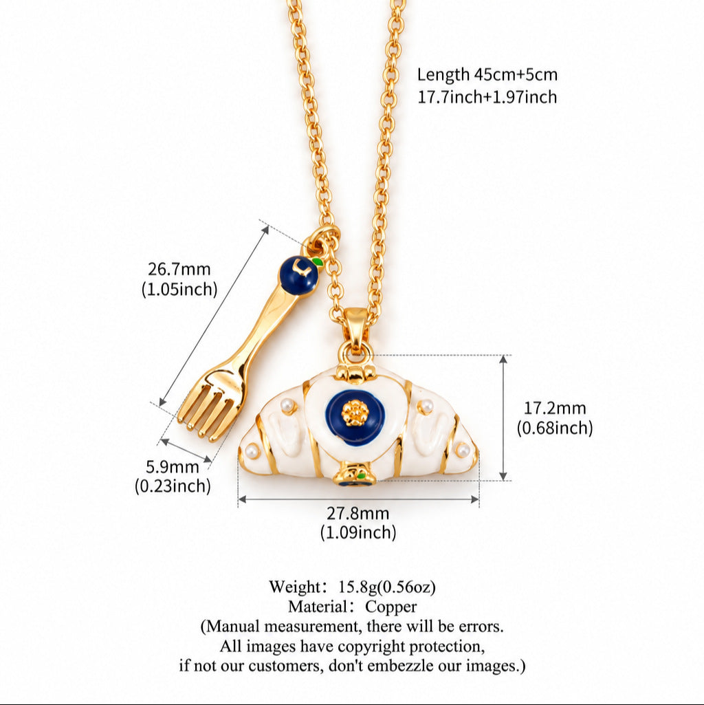 Sweet Critters Croissant Open Charm Necklace