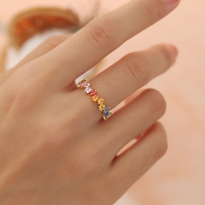 Multi Stone Eternity Stacking Rings