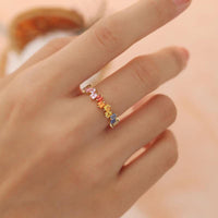Multi Stone Eternity Stacking Rings