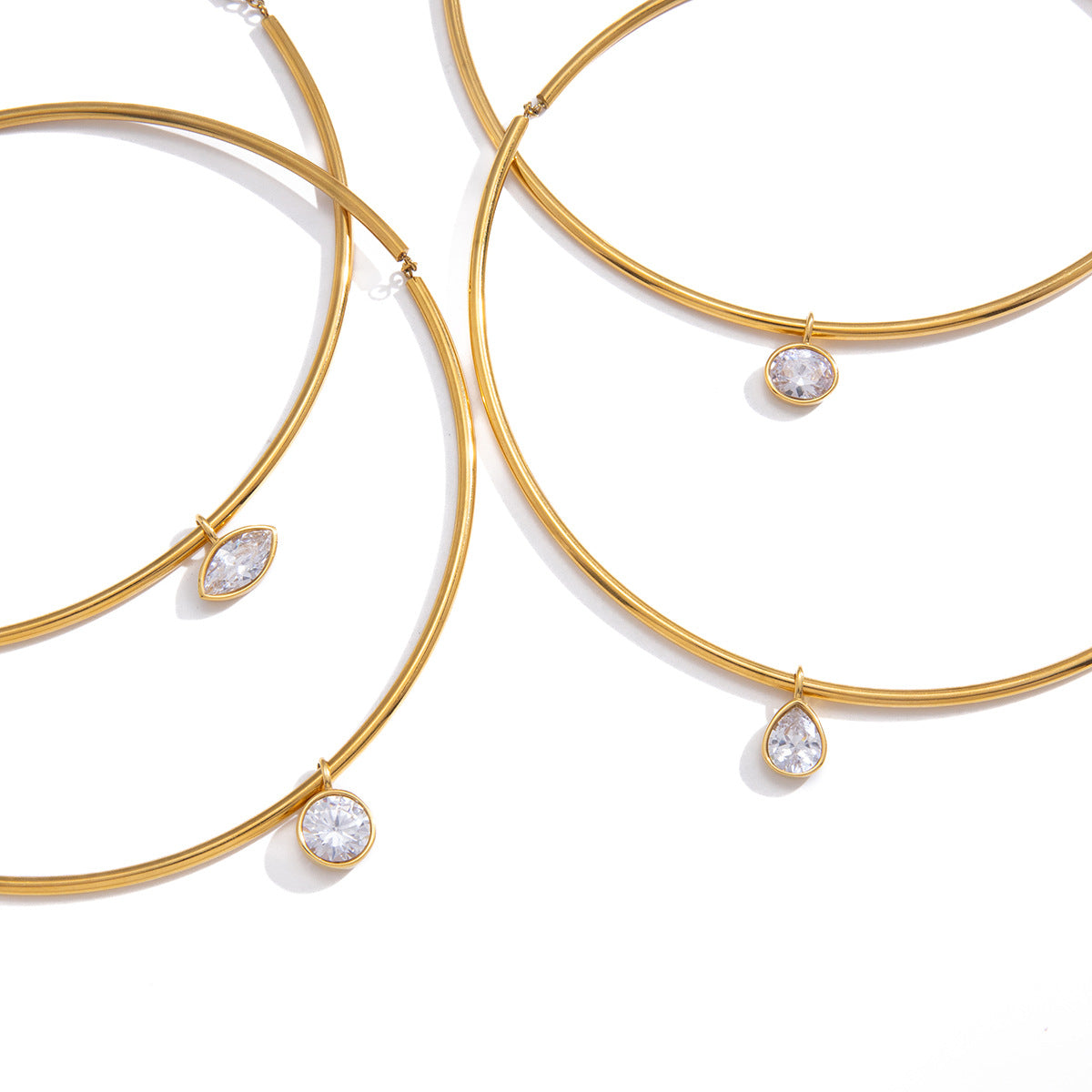 Gold Evil Eye Simple Choker