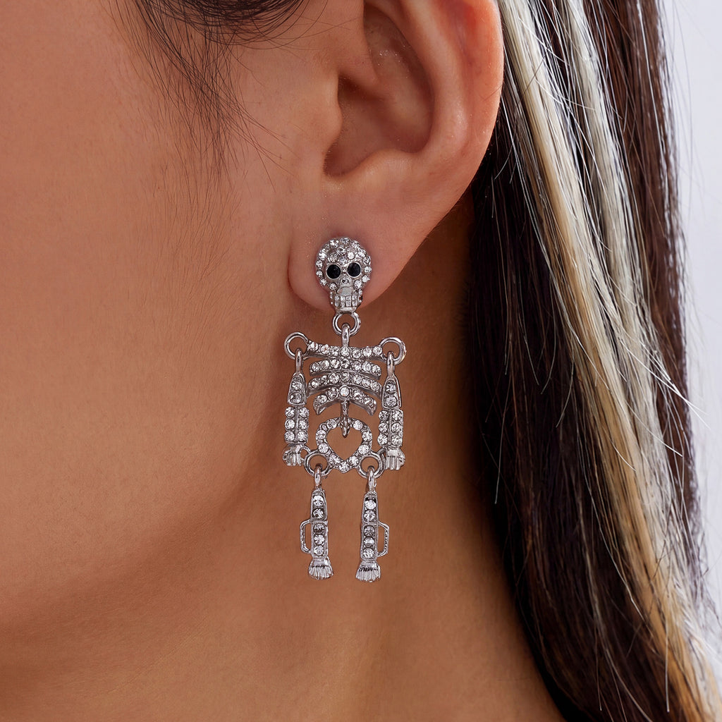 Neon Colorful Skeleton Ear Jacket Earrings