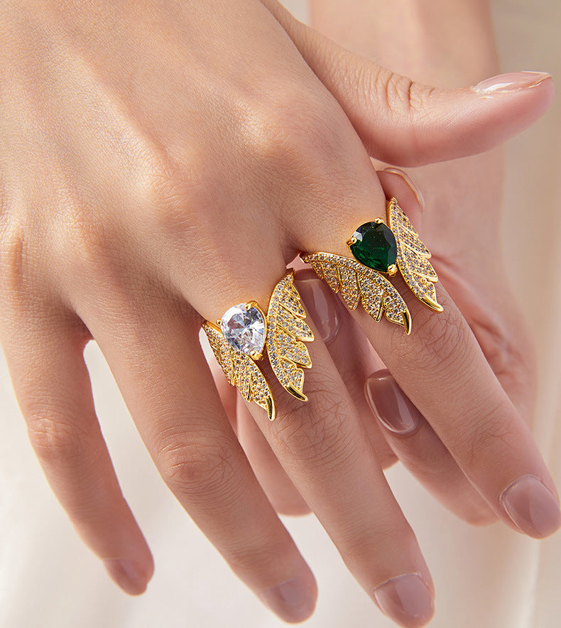 Exaggerate Angel Wing Butterfly Open Ring