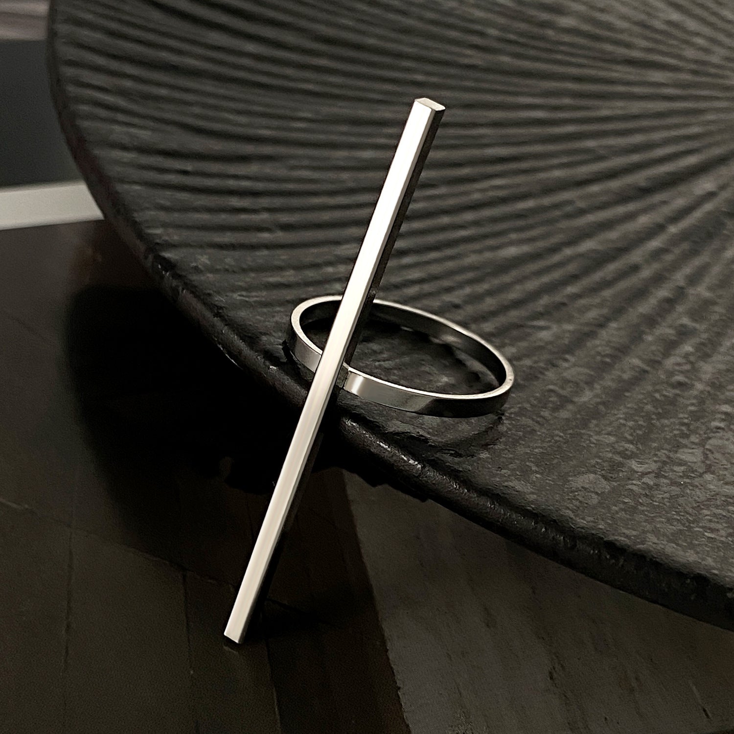 Chunky Vertical Bar Statement Ring