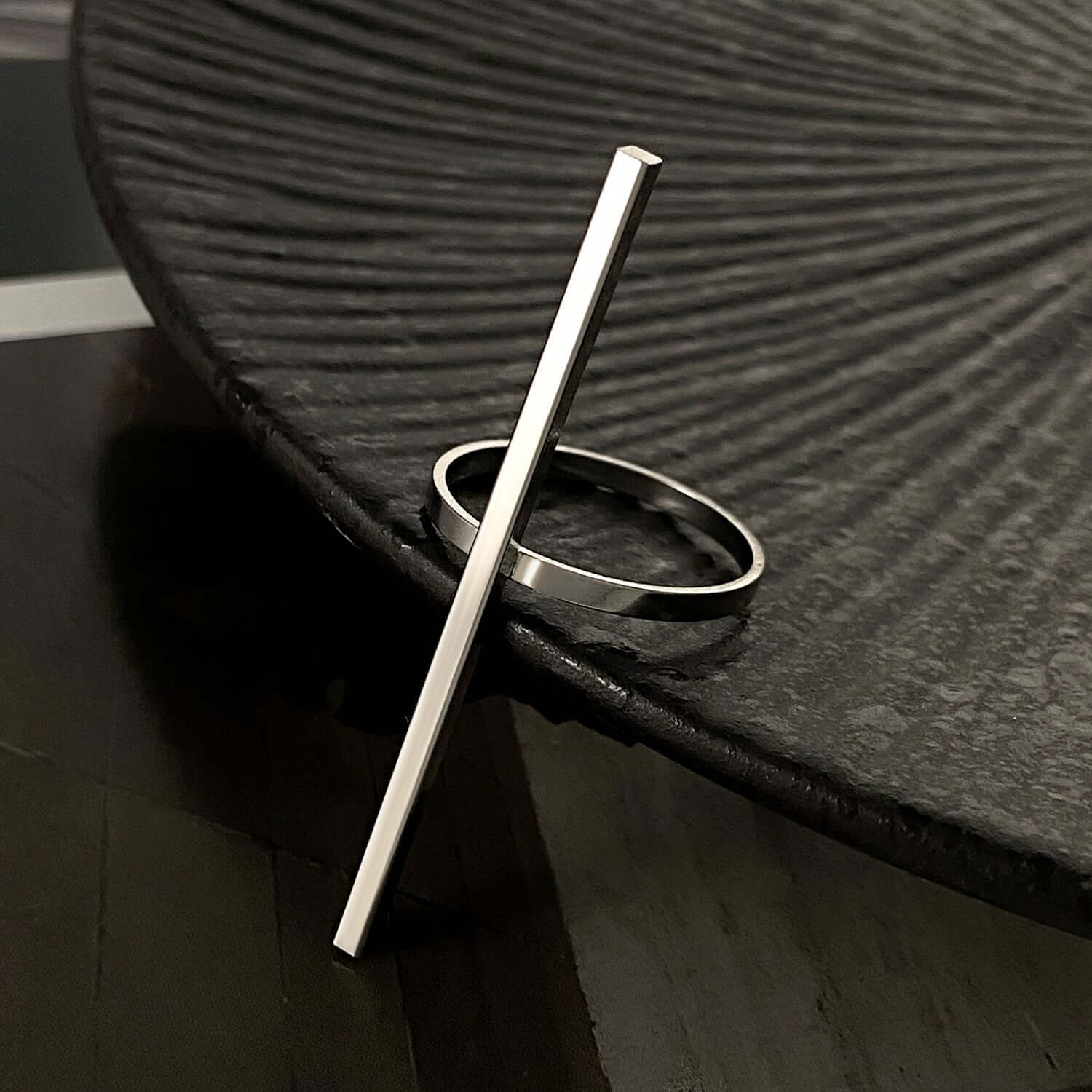 Chunky Vertical Bar Statement Ring