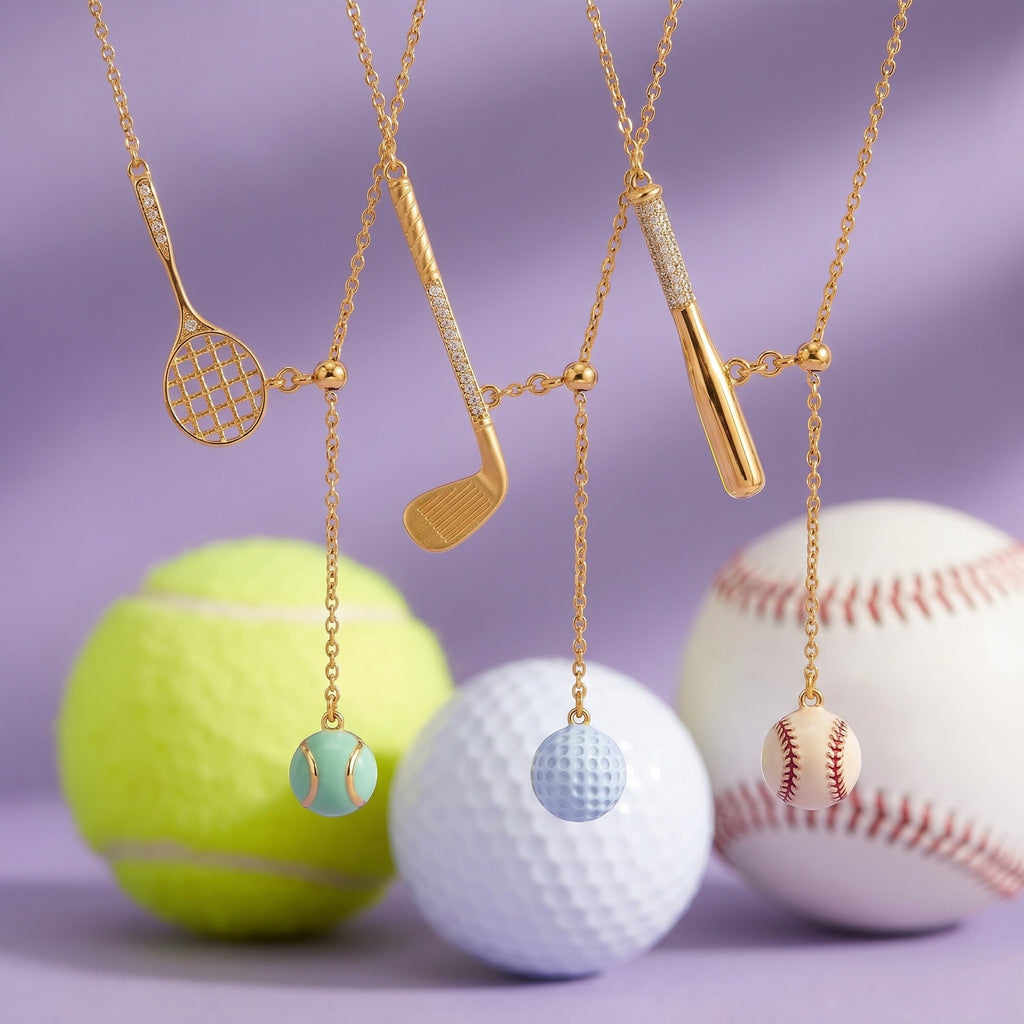 Court Crush Tennis Racket Lariat Necklace