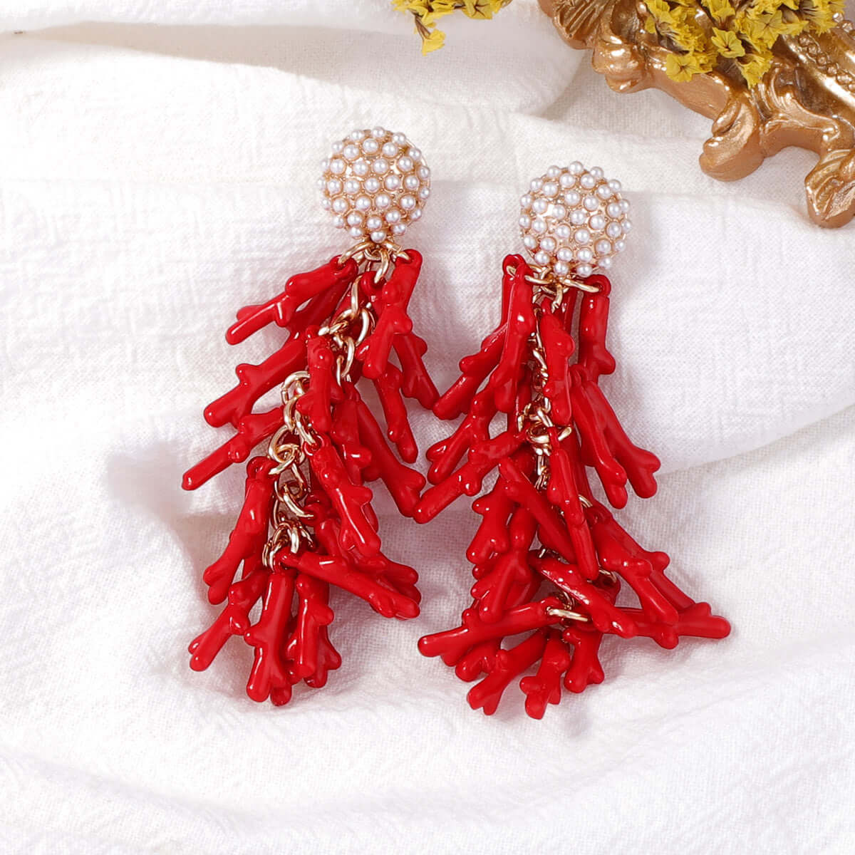 Ocean Inspired Red Coral Earrings