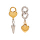 Asymmetric Heart Cone Chain Drop Earrings