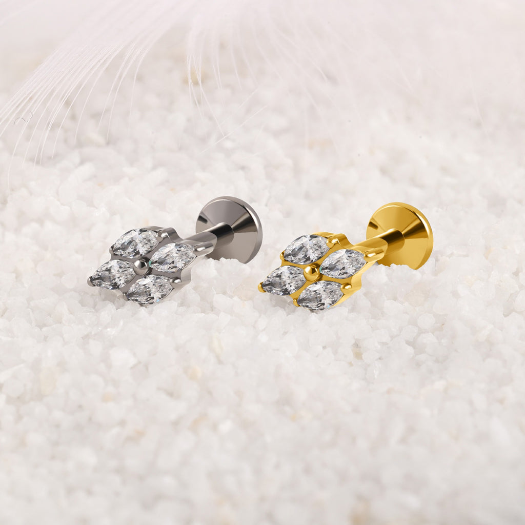 Swan Threaded Screw Flat Back Earrings