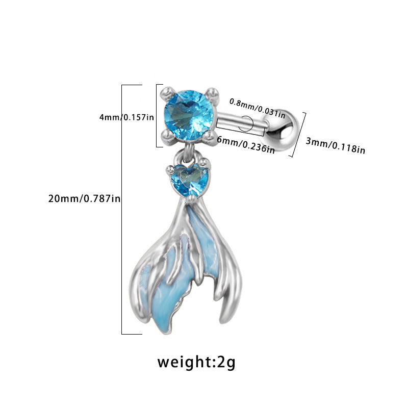 Ocean Whisper Titanium Sea Life Helix Stud