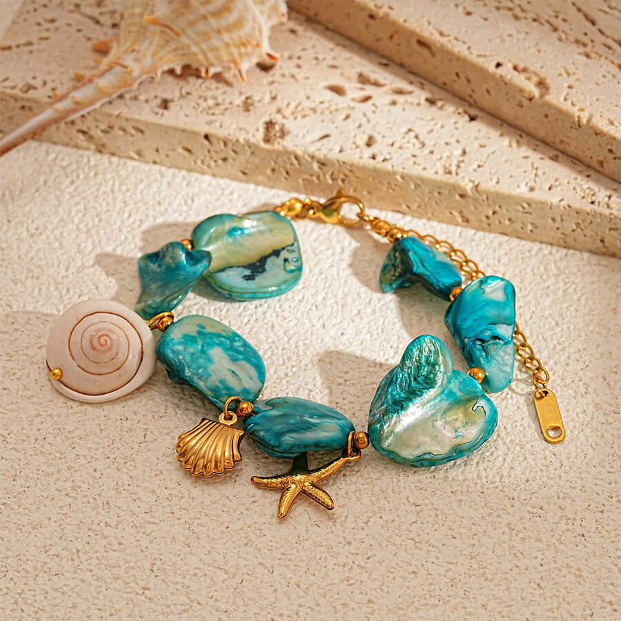 Seashell Conch Holiday Pearl Bracelet
