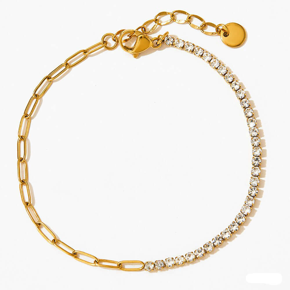 Sparkling Gold Tennis Anklets Bracelet