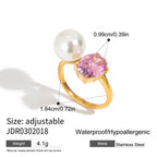 Fairy Pink CZ Pearl Split Ring 