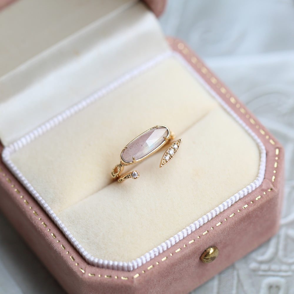 Mystery Labradorite Amethyst Ring