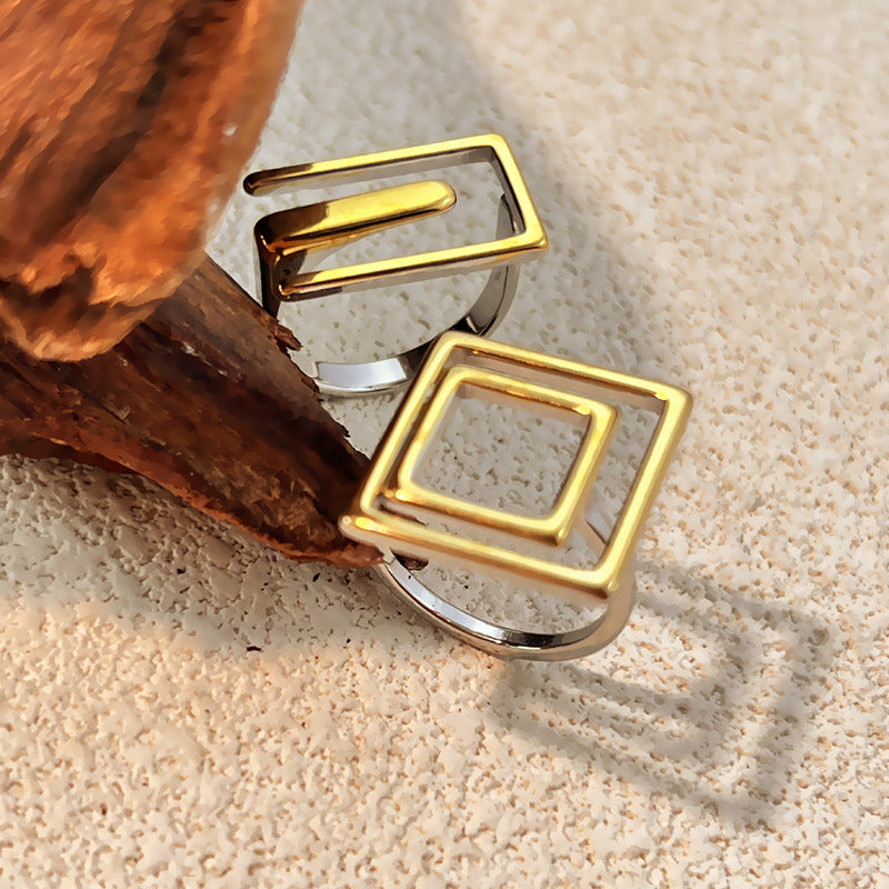 Korean Style E Shaped Open Maze Ring