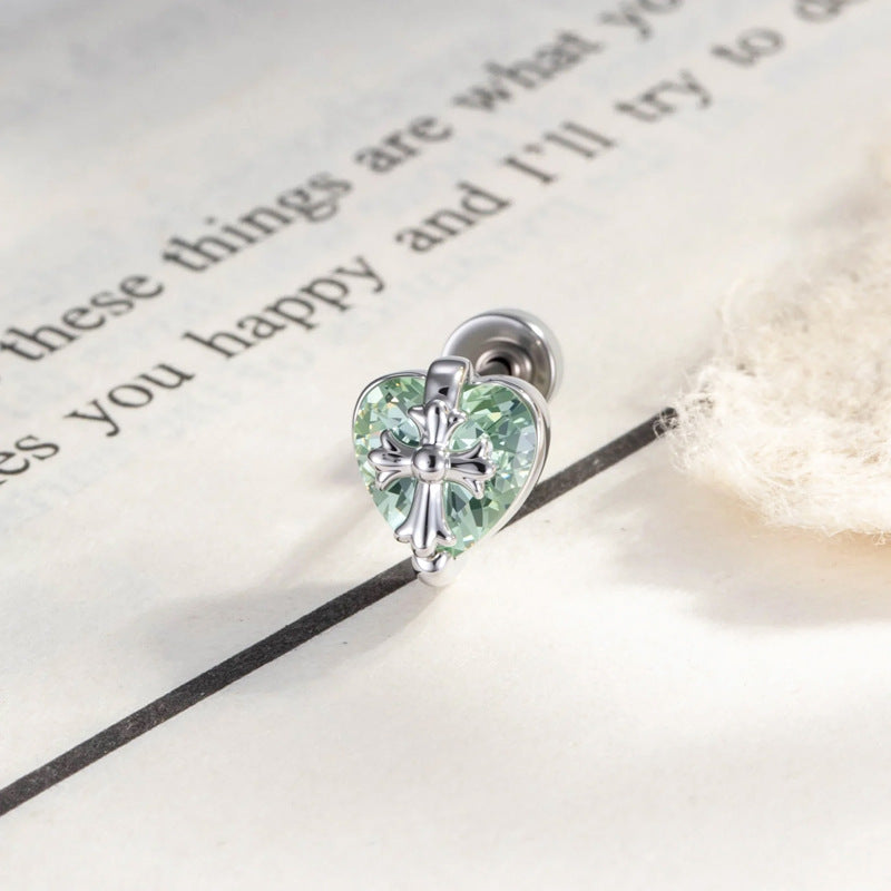 Cross Heart Flat Back Piercings