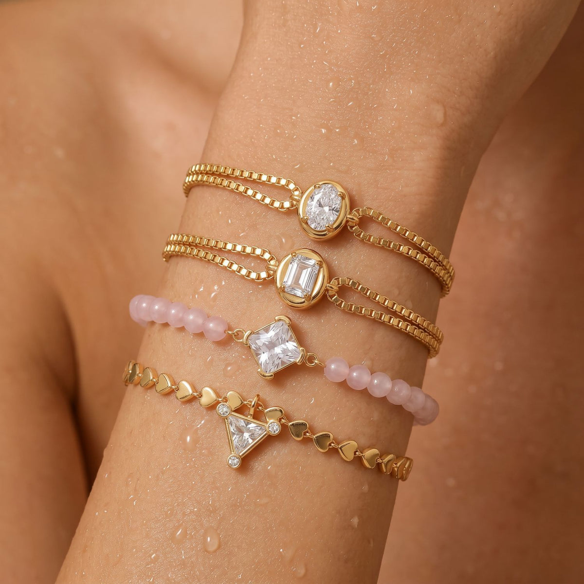 Dainty Heart Chain Layering Bracelet