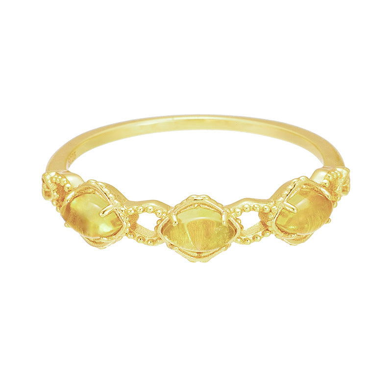 Gold Citrine Ring, Citrine Jewelry, Yellow Stone Ring, November Ring