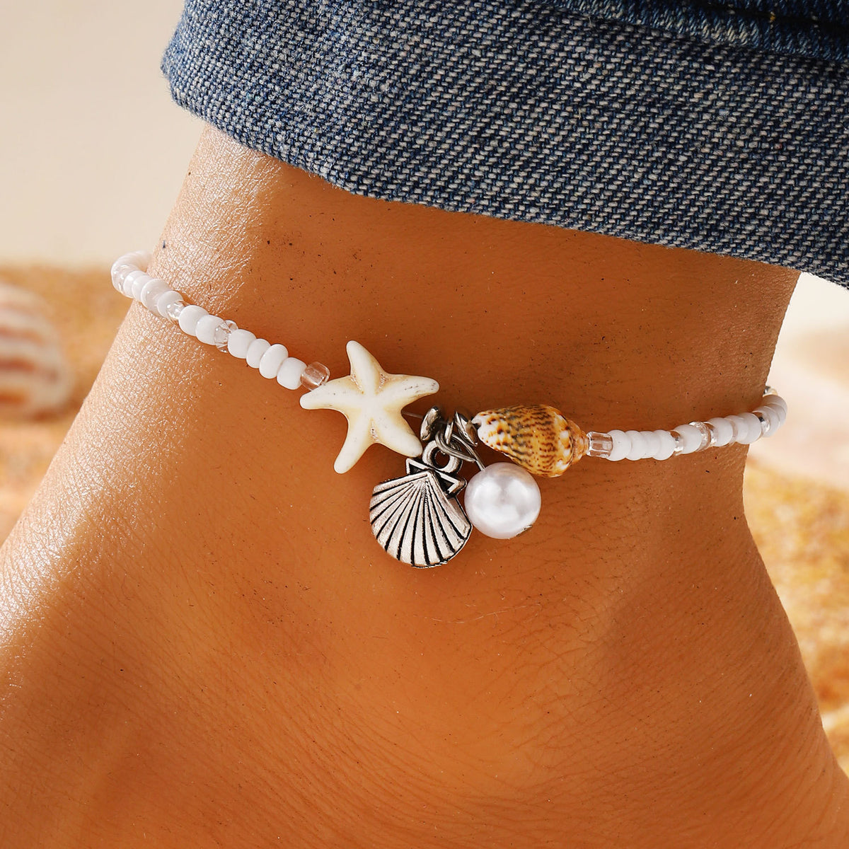 Coastal Charm Colorful Beaded Anklet