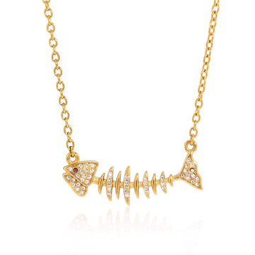 Y2K Gold Fishbone Necklace