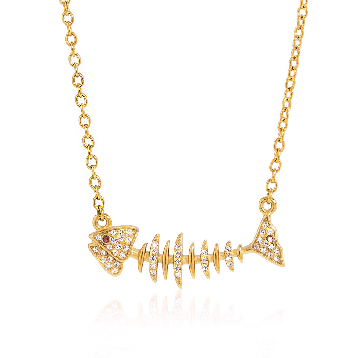Y2K Gold Fishbone Necklace