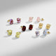 Raw Amethyst Citrine Four Claw Stud