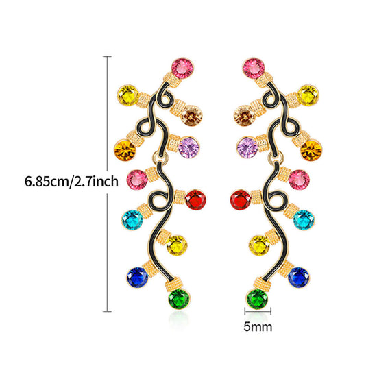 Festive Xmas Light Bulb Colorful Drop Earrings