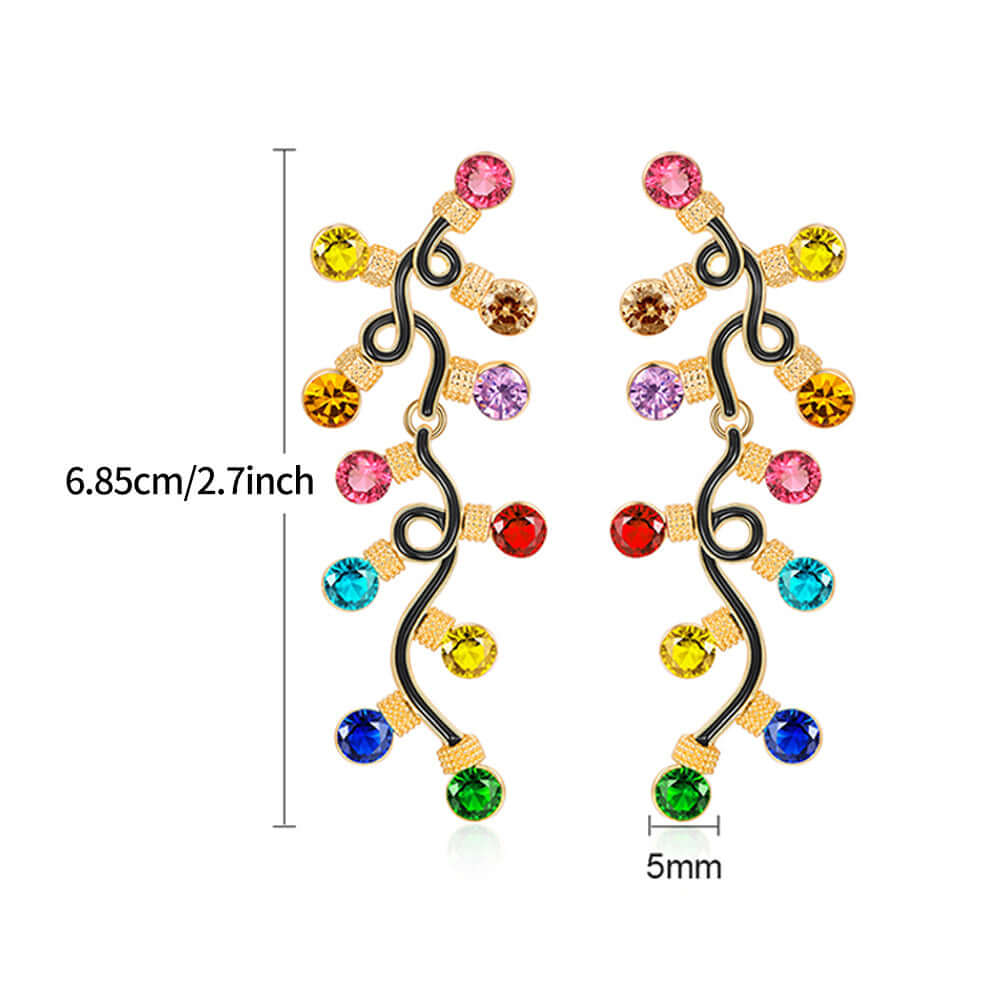 Festive Xmas Light Bulb Colorful Drop Earrings