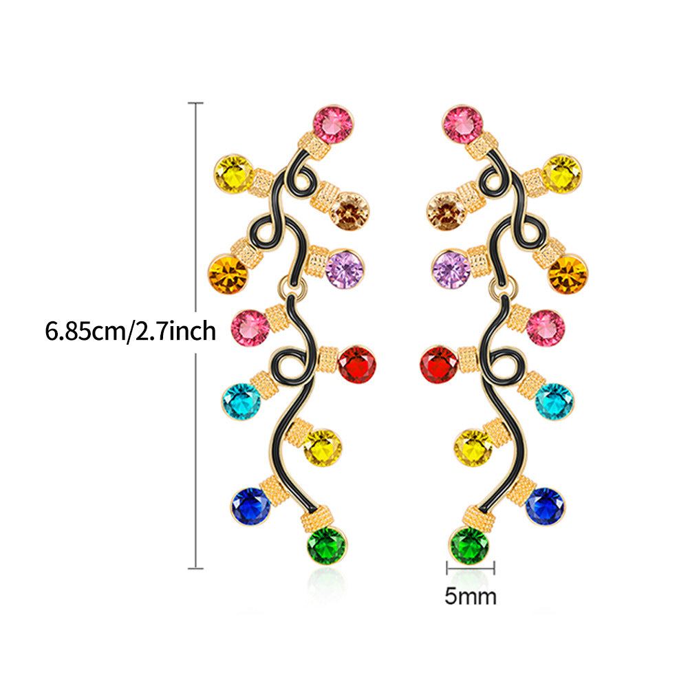 Festive Xmas Light Bulb Colorful Drop Earrings