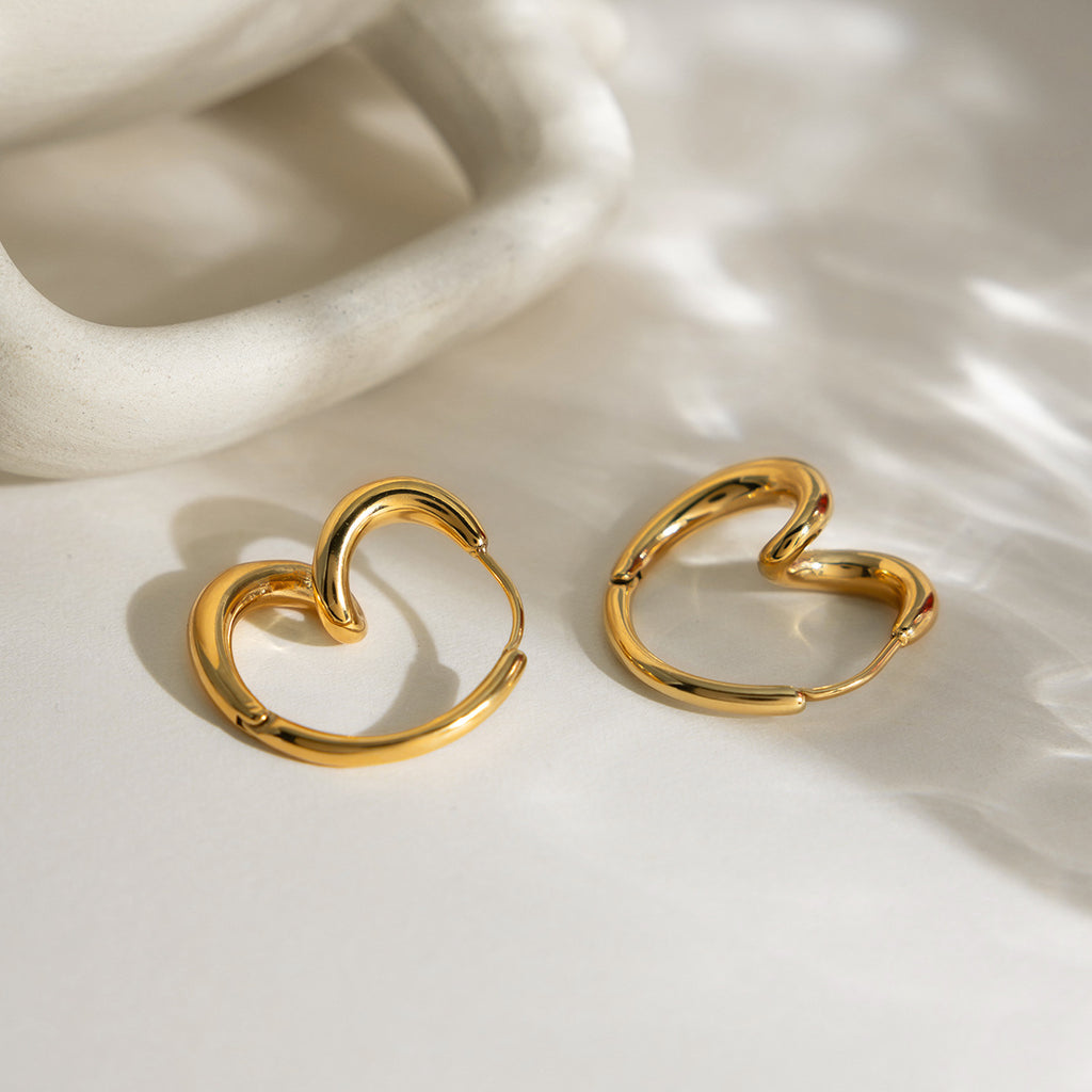 Wrapped Heart Abstract Earring Hoop