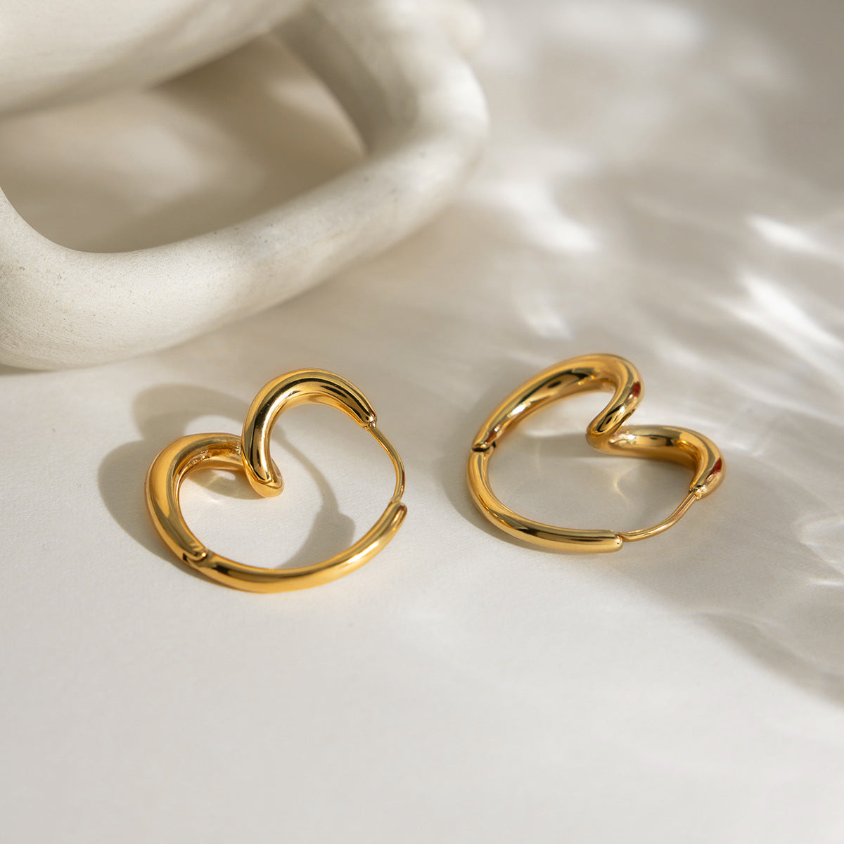 Wrapped Heart Abstract Earring Hoop