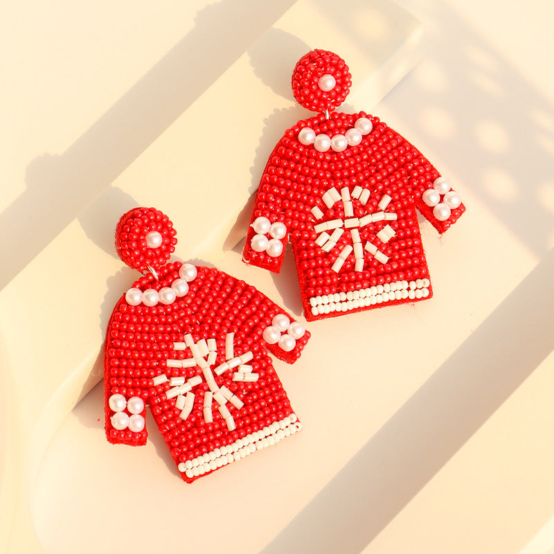 Handmade Woven Beads Sweater Holiday Earring