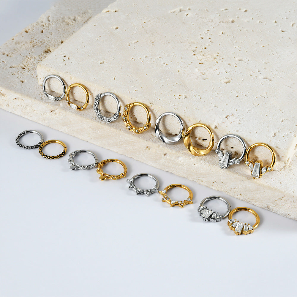 Orbit Stainless Steel 16G Hinged Nose Hoop