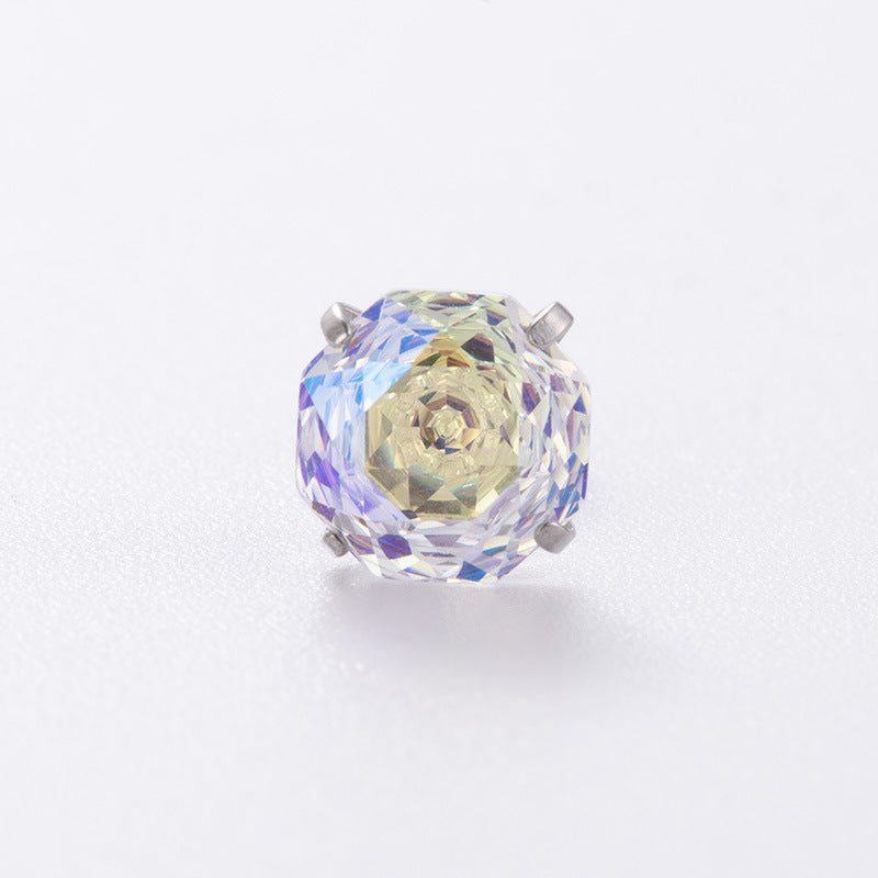 Aurora Rose-Cut CZ Flat Back Tragus Stud